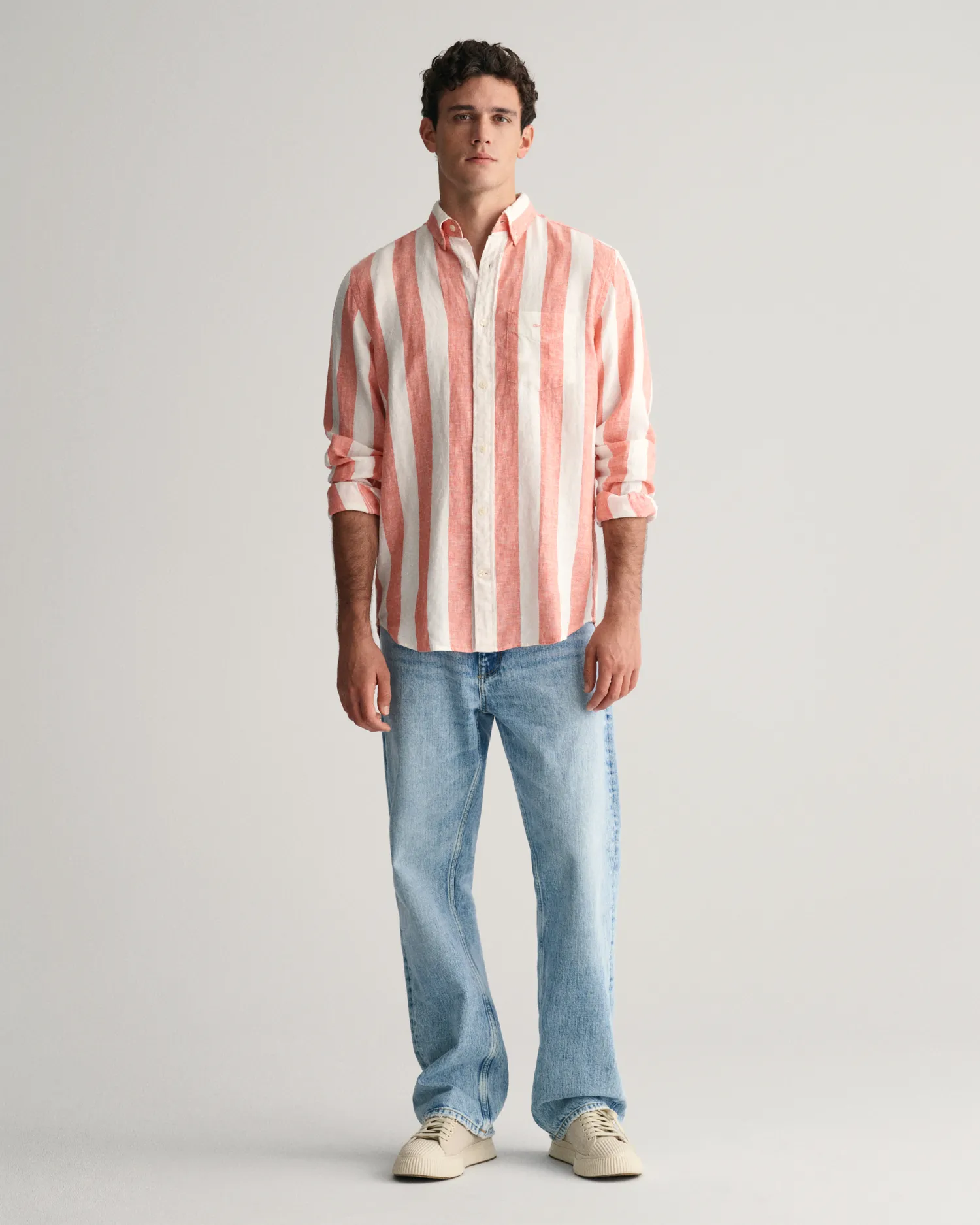 REG BOLD STRIPE LINEN SHIRT