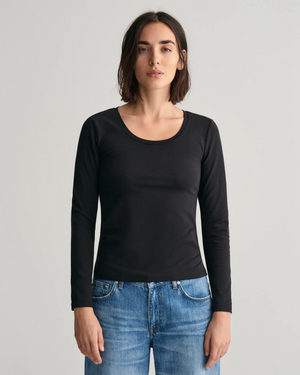 Slim COT/ELA LS Scoop Neck TOP
