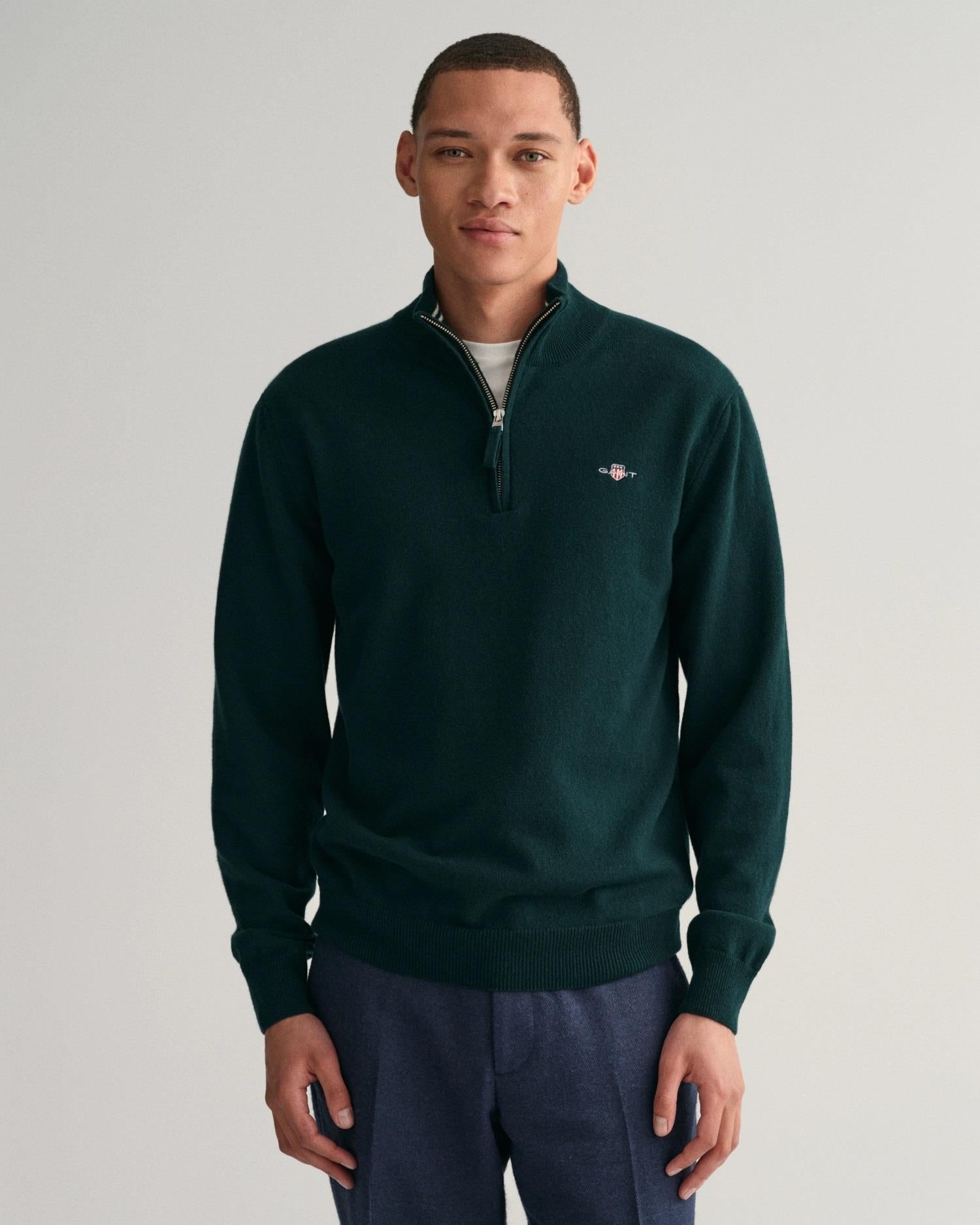 Superfine lambswool half zip