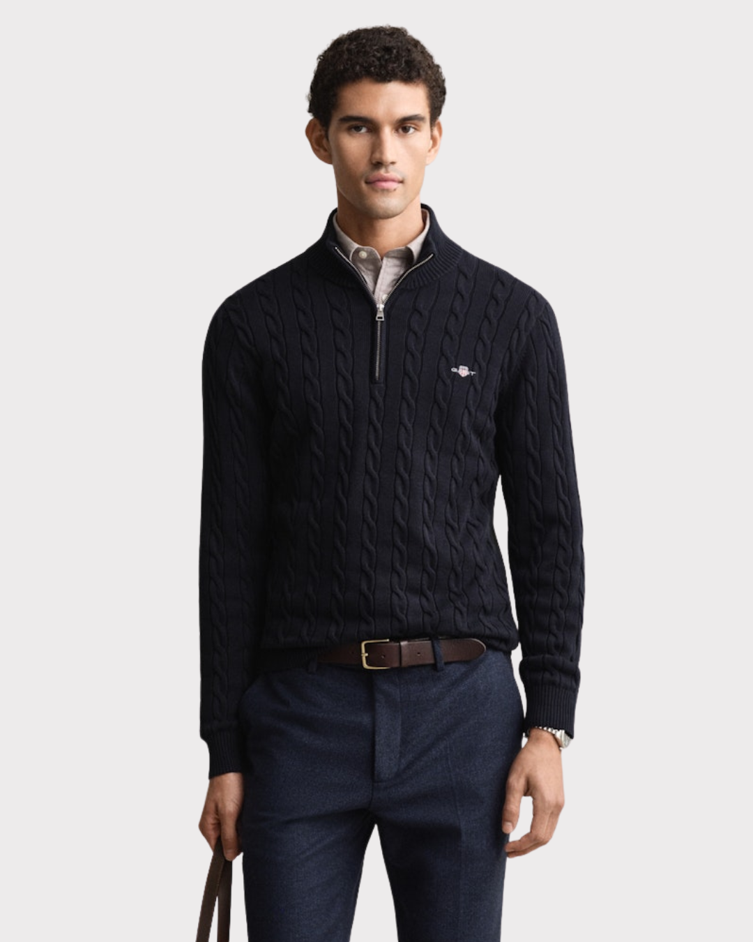 Cotton Cable Half Zip
