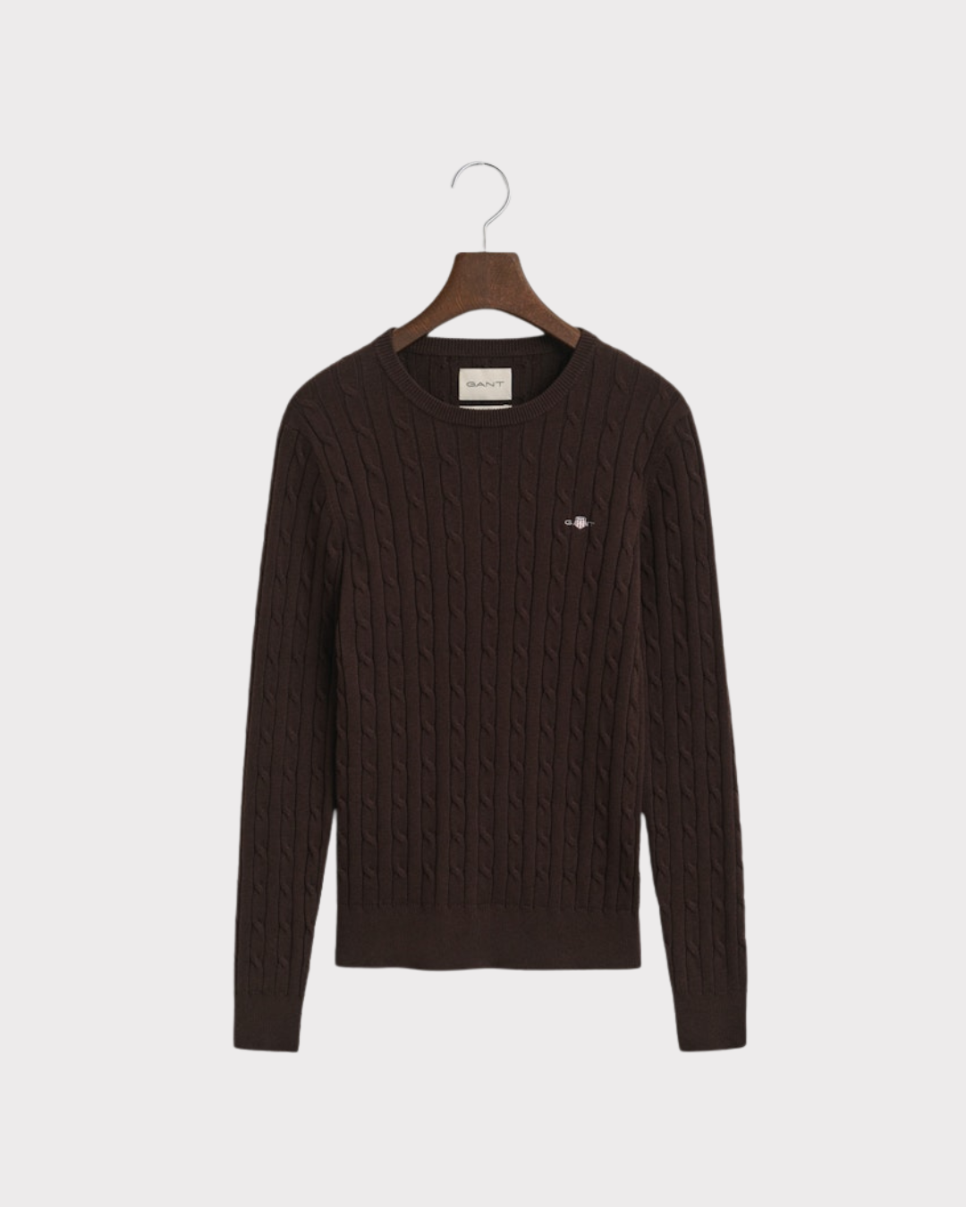 Stretch cotton cable c-neck