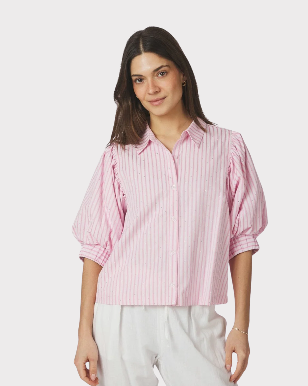 Etta Soft Stripe Stone Shirt