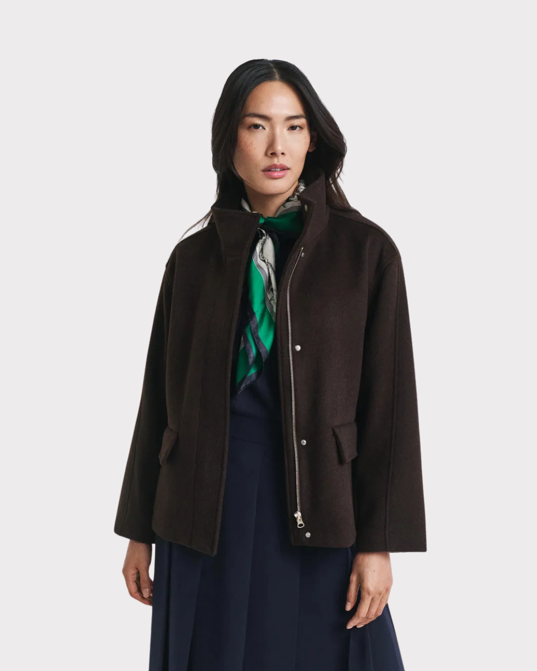 Short Wool Jacket With Zip