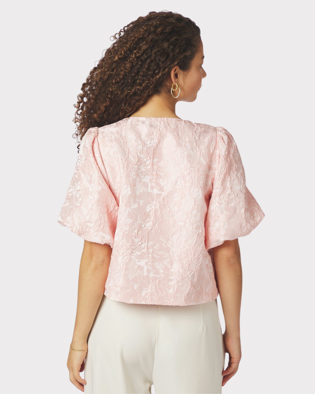 Aisa Soft Brocade Blouse-Overdel-Neo Noir-Aandahls