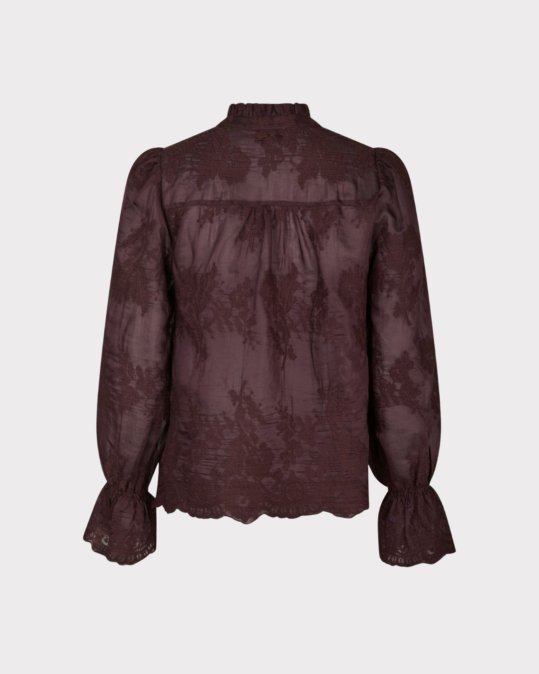 Amara Big Embroidery Blouse-Overdel-Neo Noir-Aandahls