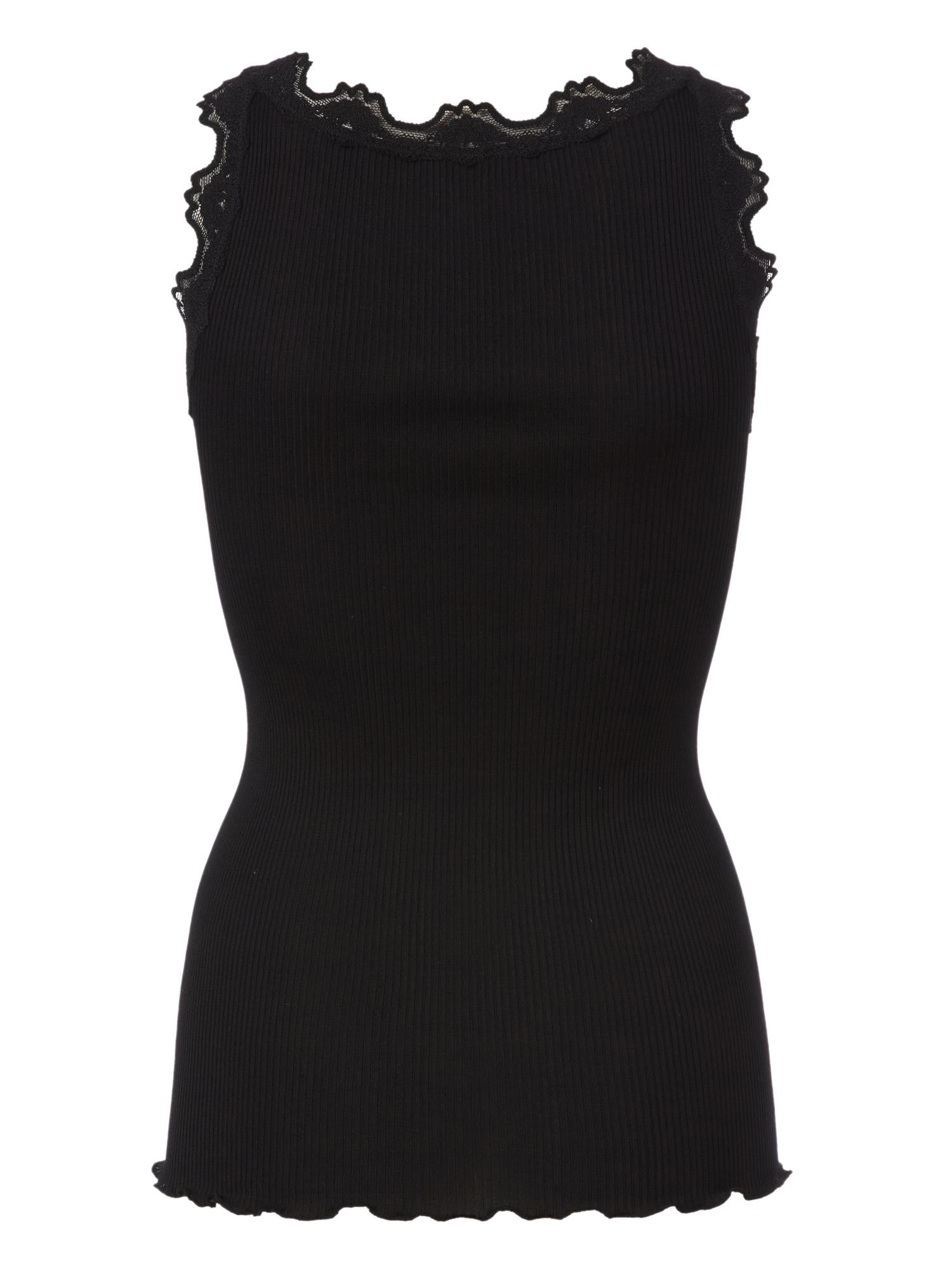 Babette silk top m vintage lace-Singlet-Rosemunde-Aandahls