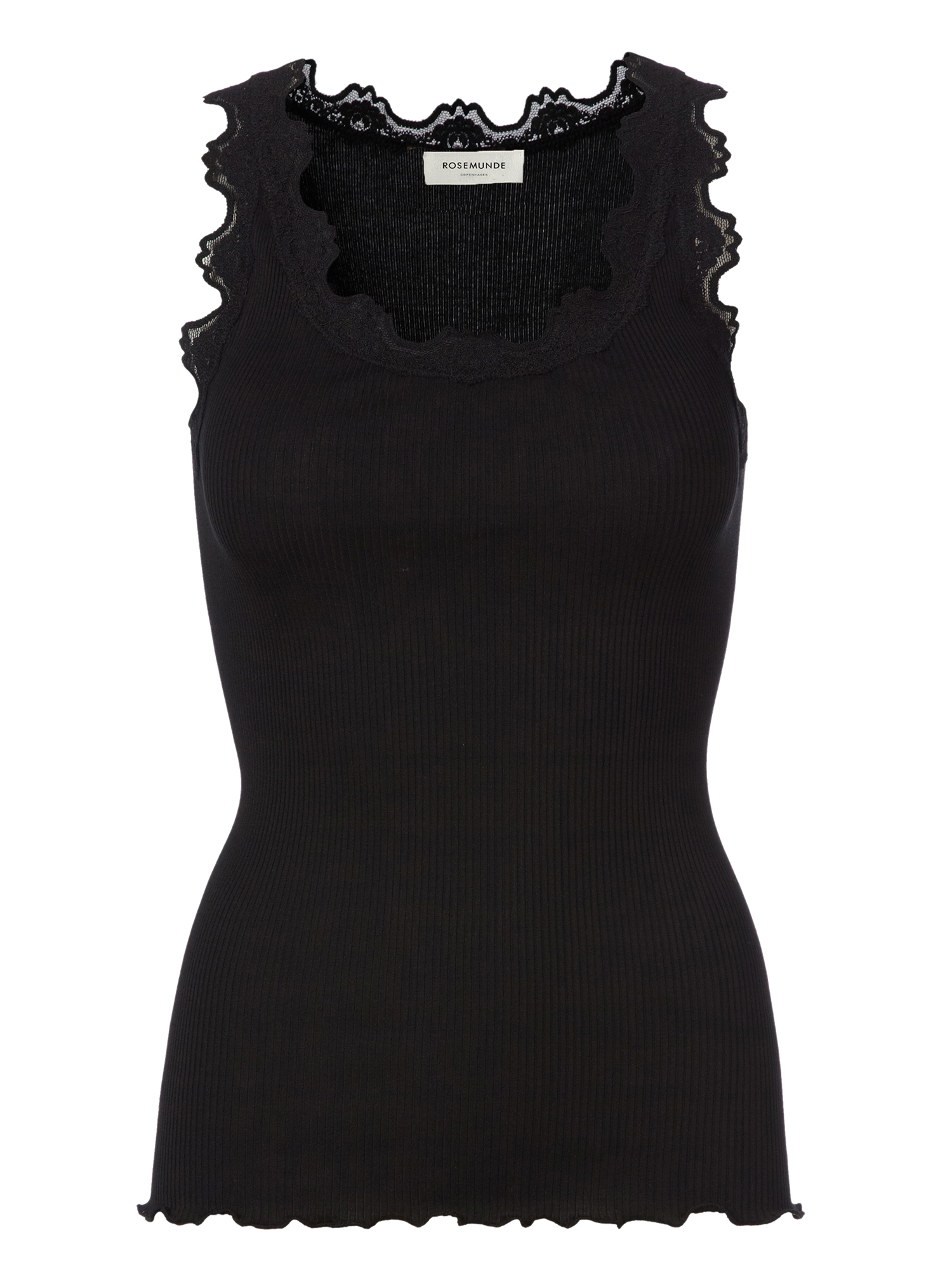 Babette silk top m vintage lace-Singlet-Rosemunde-Aandahls