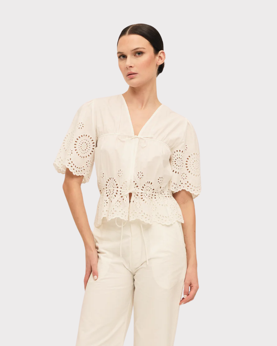 Bea ribbon blouse-Topp-OnceUntold-Aandahls