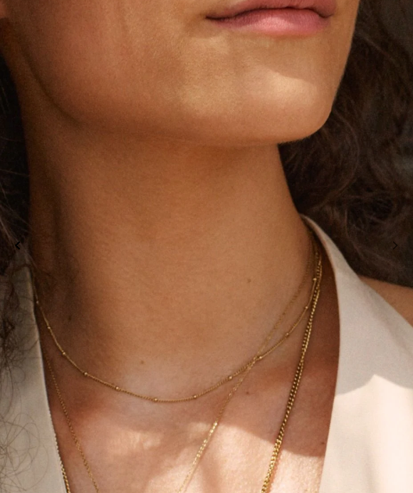 Beaded Chain Necklace Gold-Smykke-Edblad-Aandahls