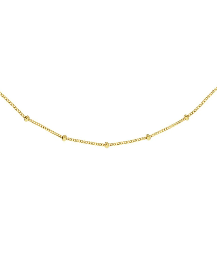 Beaded Chain Necklace Gold-Smykke-Edblad-Aandahls