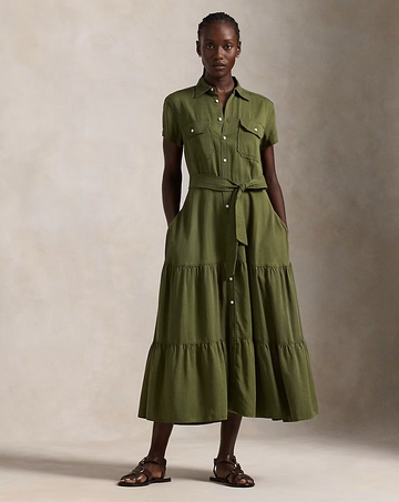 Belted tiered shirtdress-Kjole-Polo Ralph Lauren-Aandahls