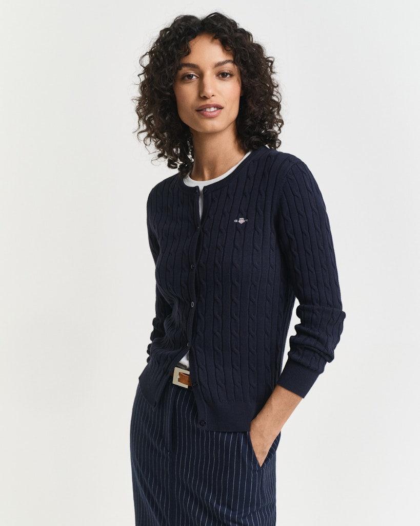 Bomullskabelstrikket Cardigan Med Stretch-Cardigan-Gant-Aandahls