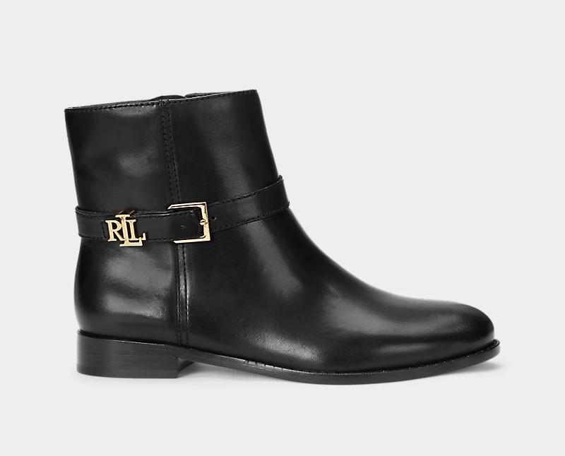 Brooke Burnished leather bootie-Sko-Polo Ralph Lauren-Aandahls