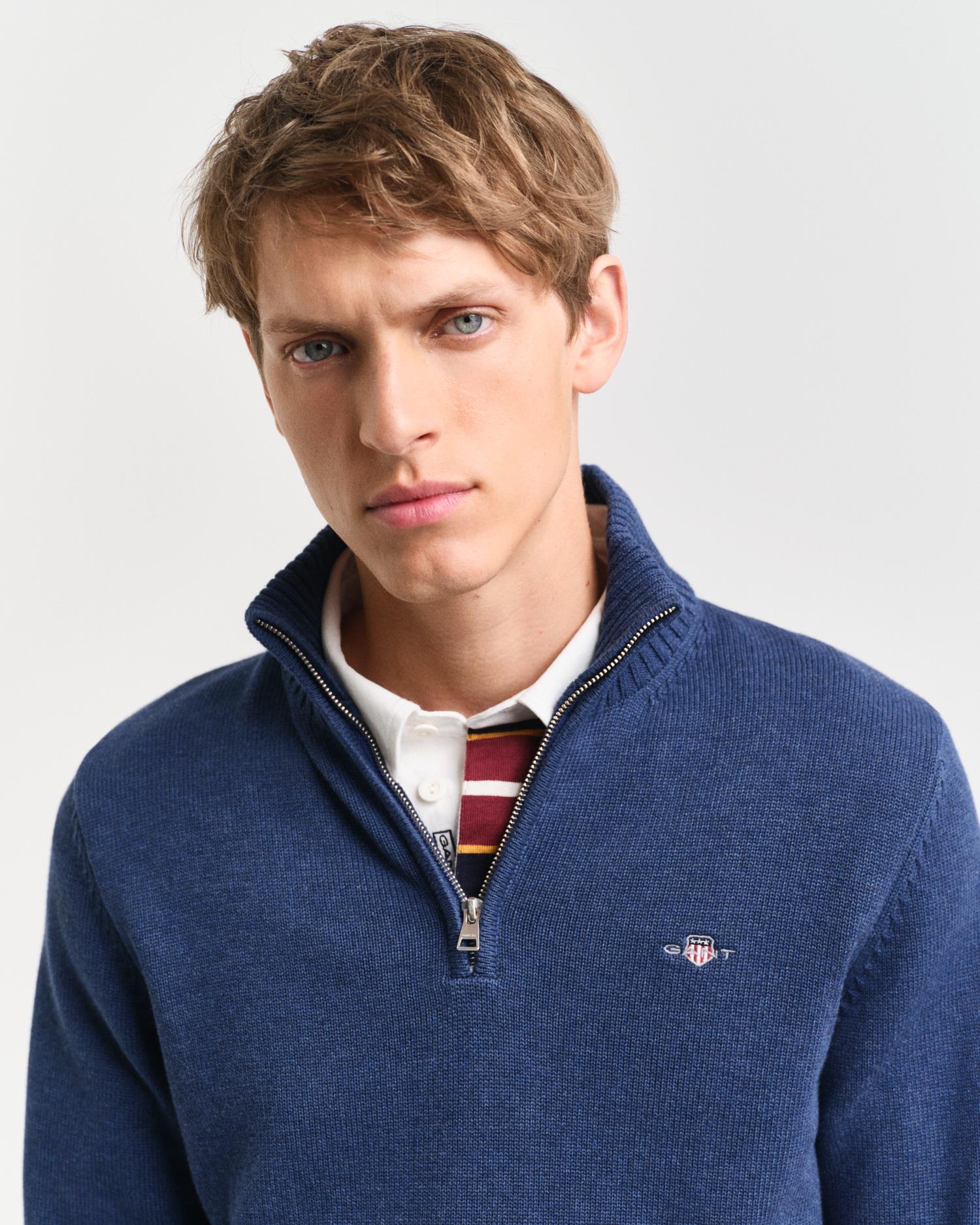 CASUAL COTTON HALF ZIP-Genser-Gant-Aandahls