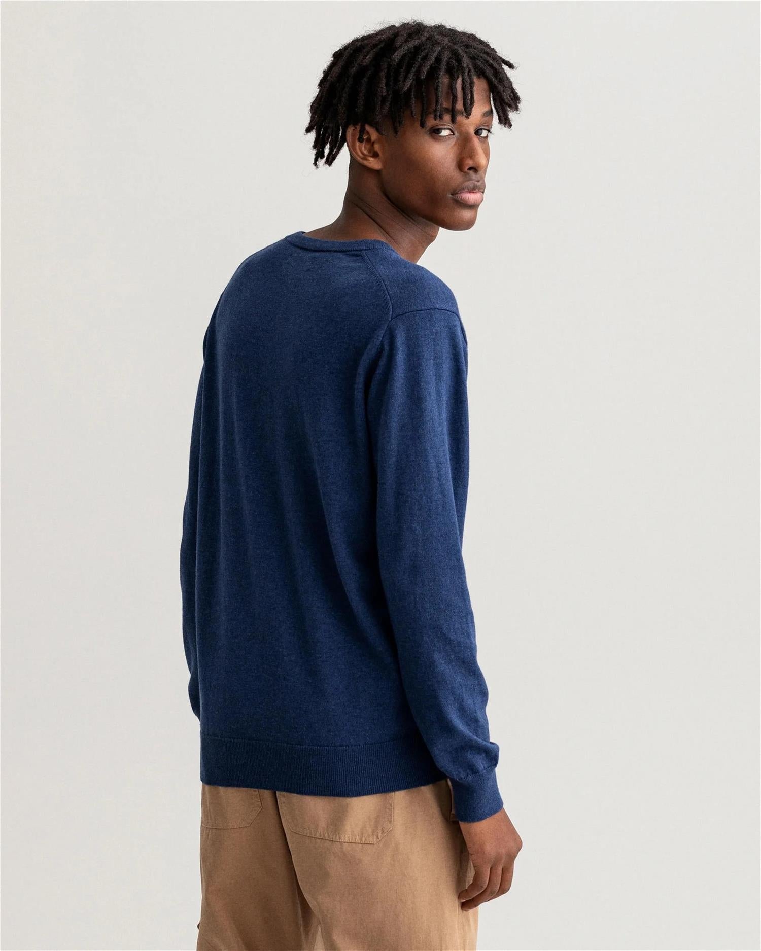 COTTON WOOL V-NECK-Strikk-Gant-Aandahls