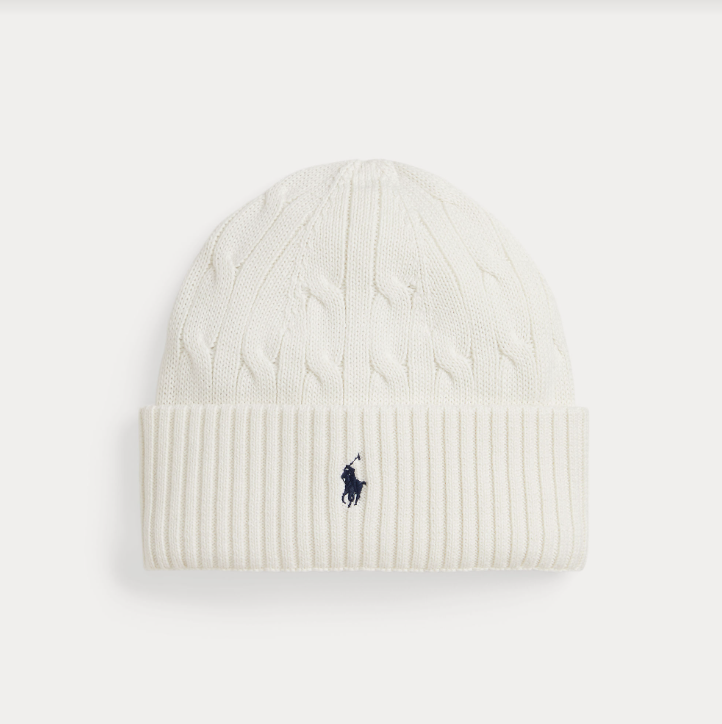 Cable-Knit Cotton Hat-Hodeplagg-Polo Ralph Lauren-Aandahls
