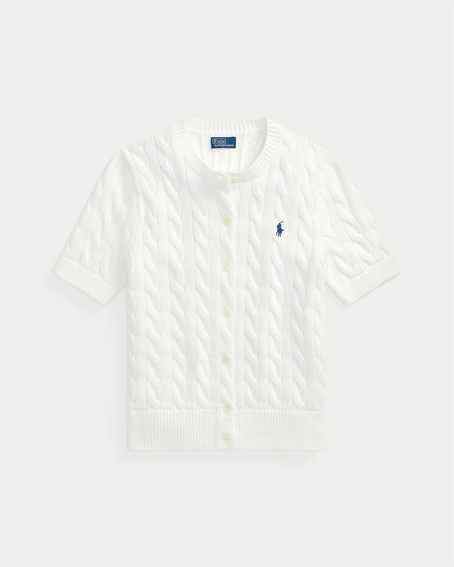 Cable-knit cotton short sleeve-Genser-Polo Ralph Lauren-Aandahls