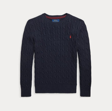 Cable knit cotton sweater-Genser-Polo Ralph Lauren-Aandahls