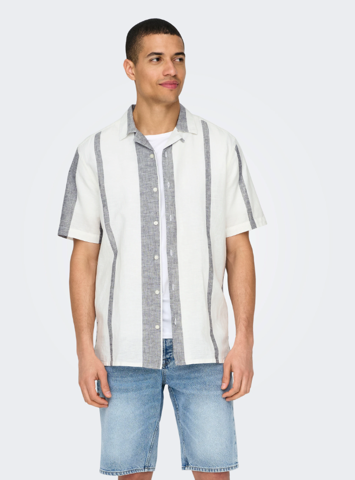 Caiden life stripe res linenblend noos-Skjorter-Only & Sons-Aandahls