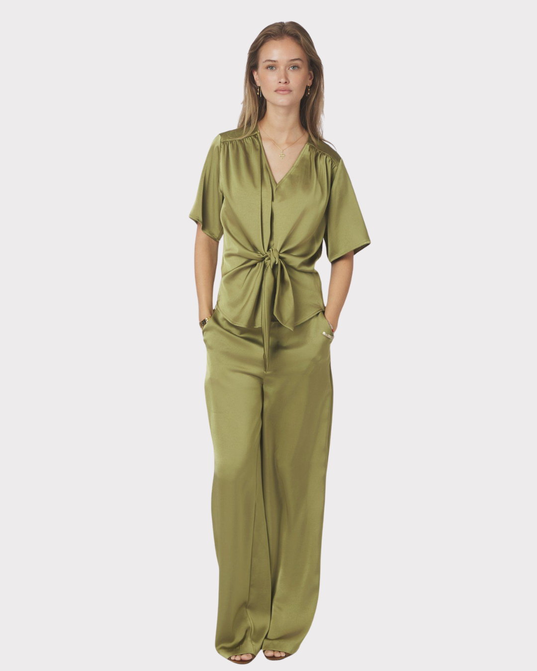 Casadia Heavy Sateen Blouse-Overdel-Neo Noir-Aandahls