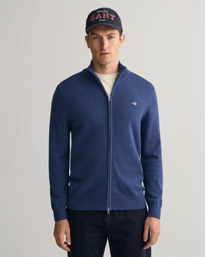 Casual Cotton Zip Cardigan-Genser-Gant-Aandahls