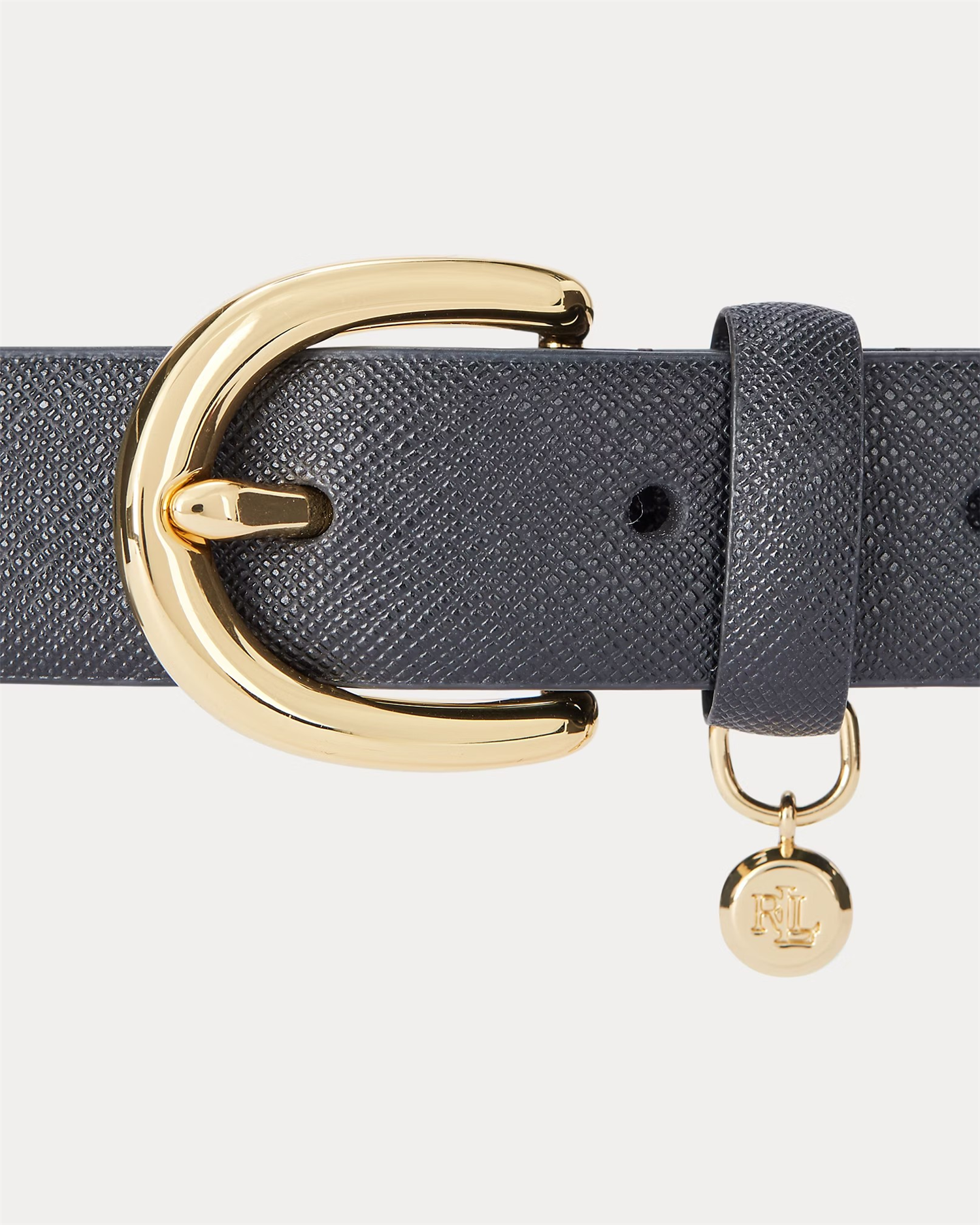 Charm crosshatch leatherbelt-Belter-Ralph Lauren-Aandahls