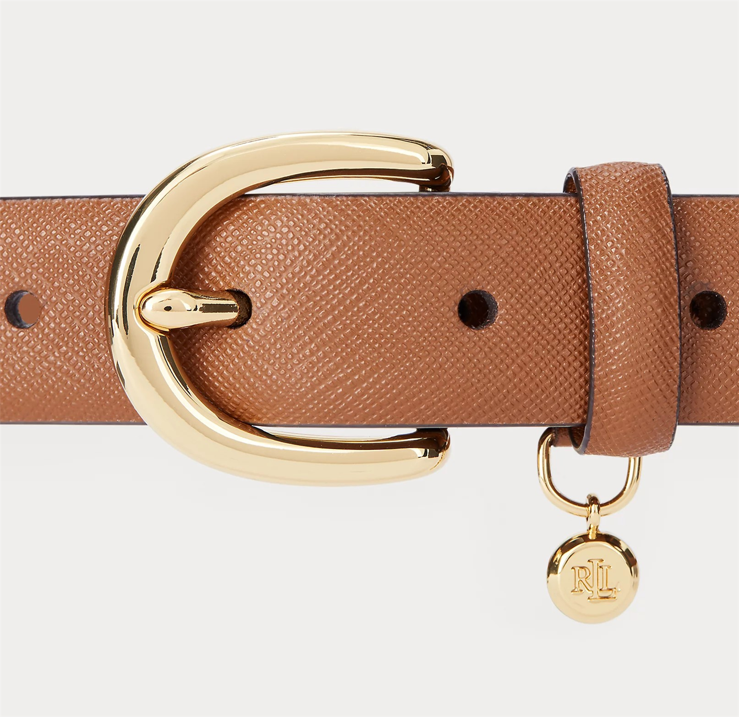 Charm crosshatch leatherbelt-Belter-Ralph Lauren-Aandahls