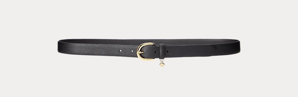 Charm crosshatch leatherbelt-Belter-Ralph Lauren-Aandahls