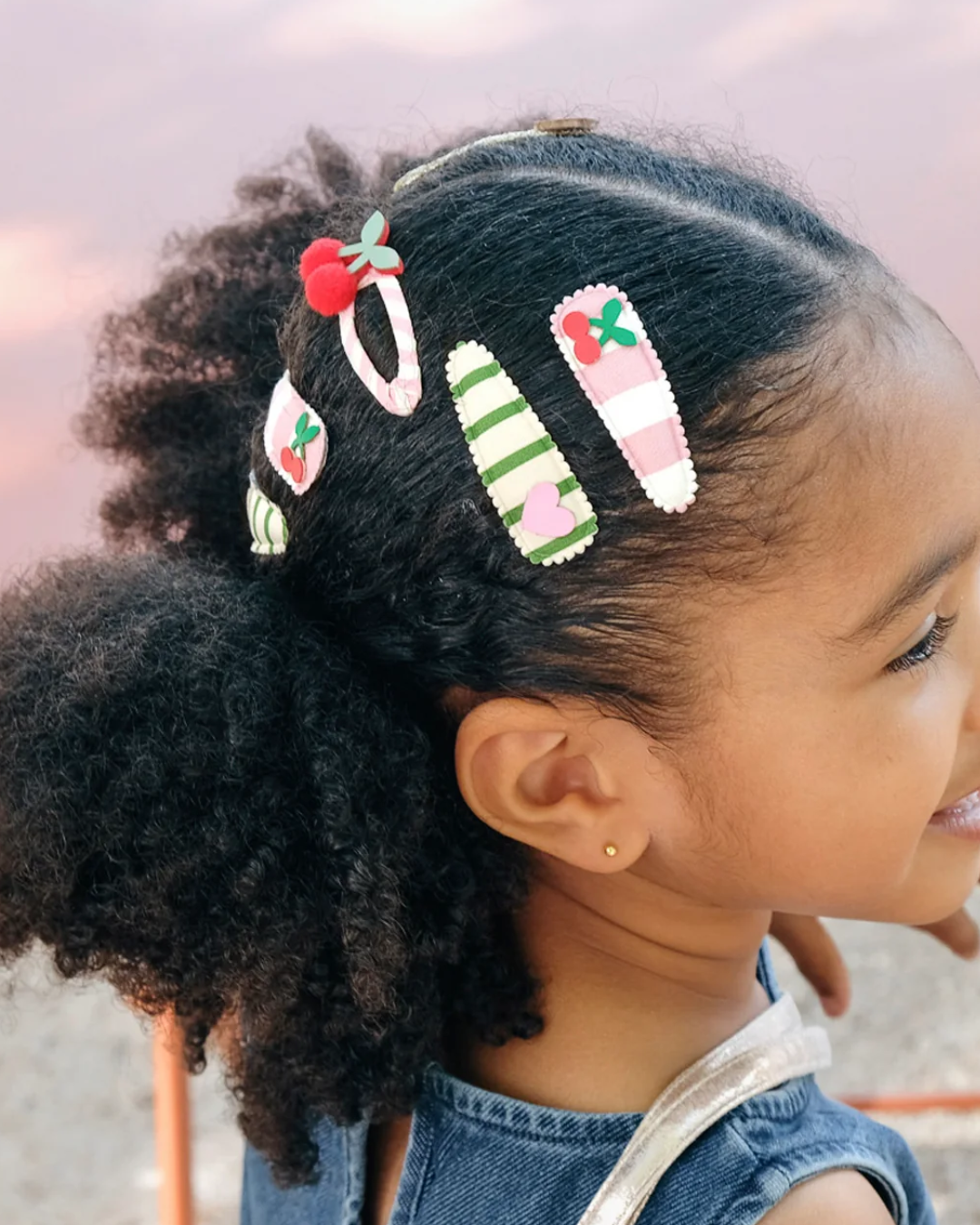 Cherry Kiss Stripy Clips-Hårpynt-Rockahula-Aandahls