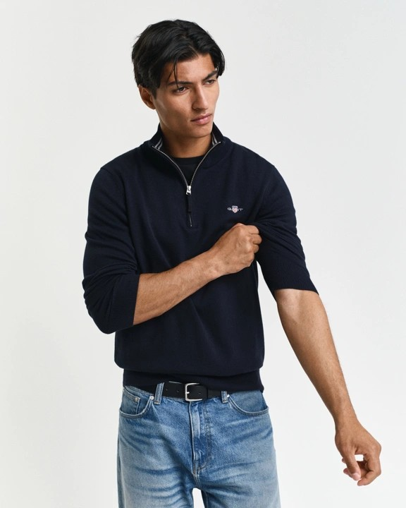 Classic Cotton Half Zip-Strikk-Gant-Aandahls