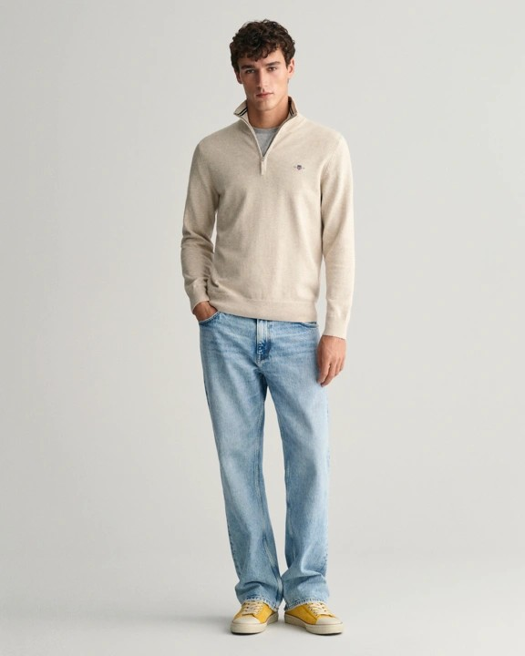 Classic Cotton Half Zip-Strikk-Gant-Aandahls