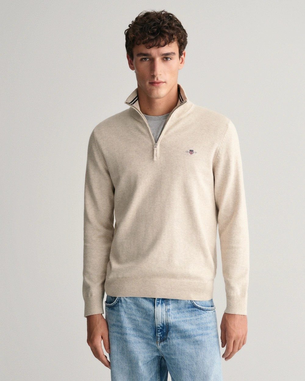 Classic Cotton Half Zip-Strikk-Gant-Aandahls
