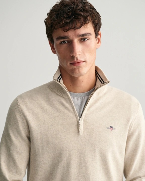 Classic Cotton Half Zip-Strikk-Gant-Aandahls