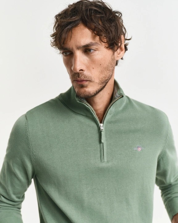 Classic Cotton Half Zip-Strikk-Gant-Aandahls