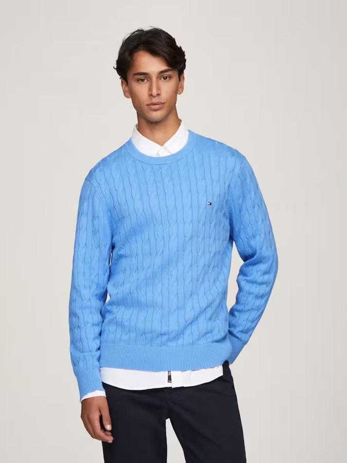 Classic cotton cable crew neck-Genser-Tommy Hilfiger-Aandahls