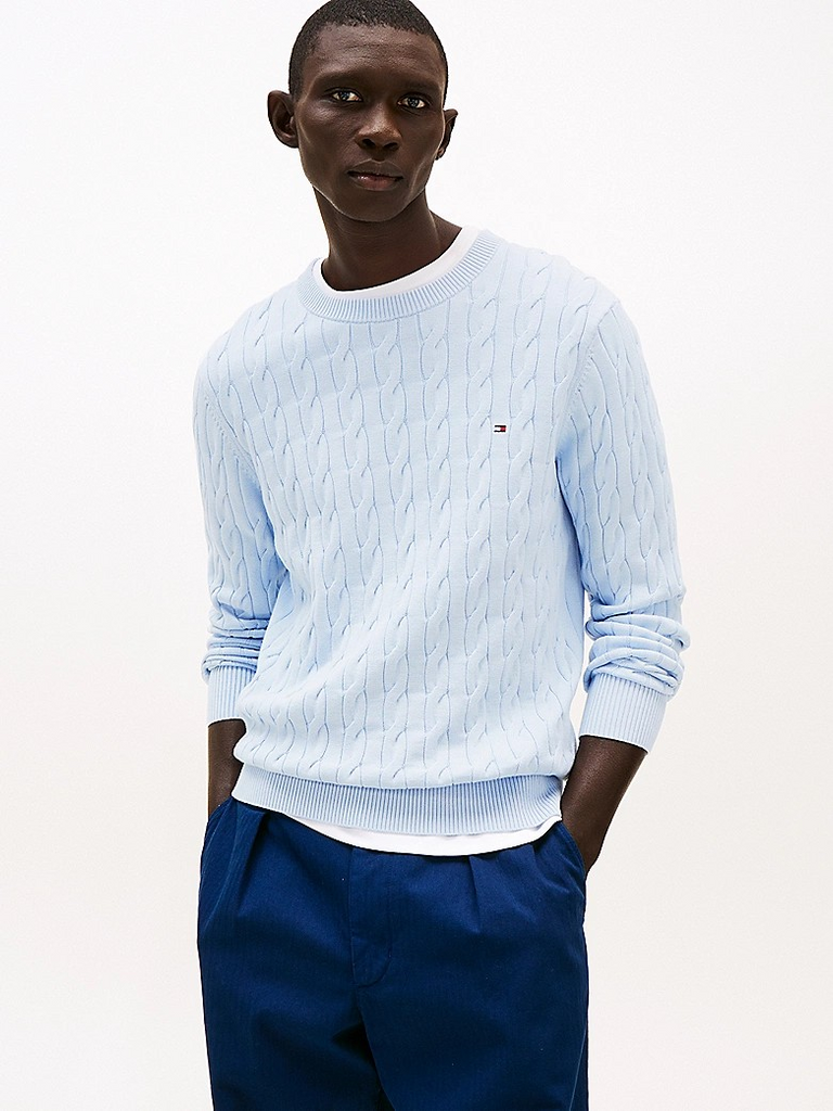 Classic cotton cable crew neck-Genser-Tommy Hilfiger-Aandahls