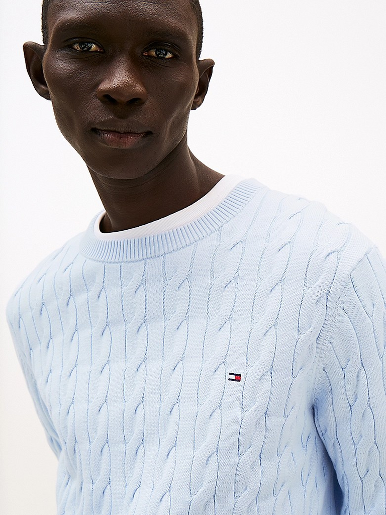 Classic cotton cable crew neck-Genser-Tommy Hilfiger-Aandahls