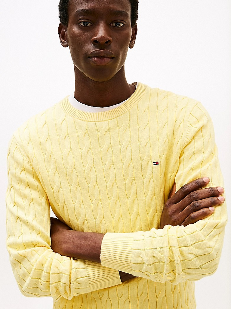 Classic cotton cable crew neck-Genser-Tommy Hilfiger-Aandahls