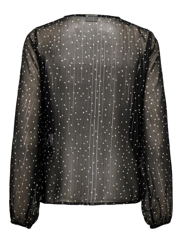 Cody L/S V-Neck Top Dot-Bluser-Jacqueline de Yong-Aandahls