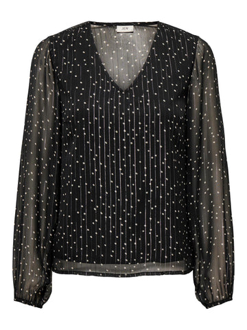 Cody L/S V-Neck Top Dot-Bluser-Jacqueline de Yong-Aandahls