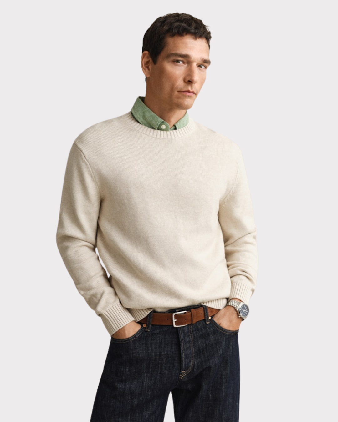 Cotton Blend C-Neck-Genser-Gant-Aandahls