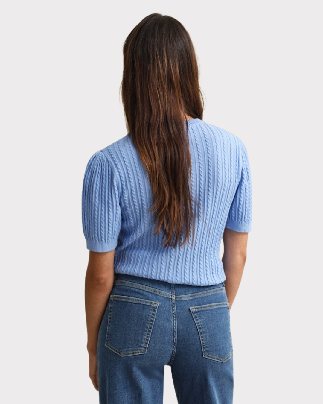 Cotton Cable C-Neck Ss-Genser-Gant-Aandahls