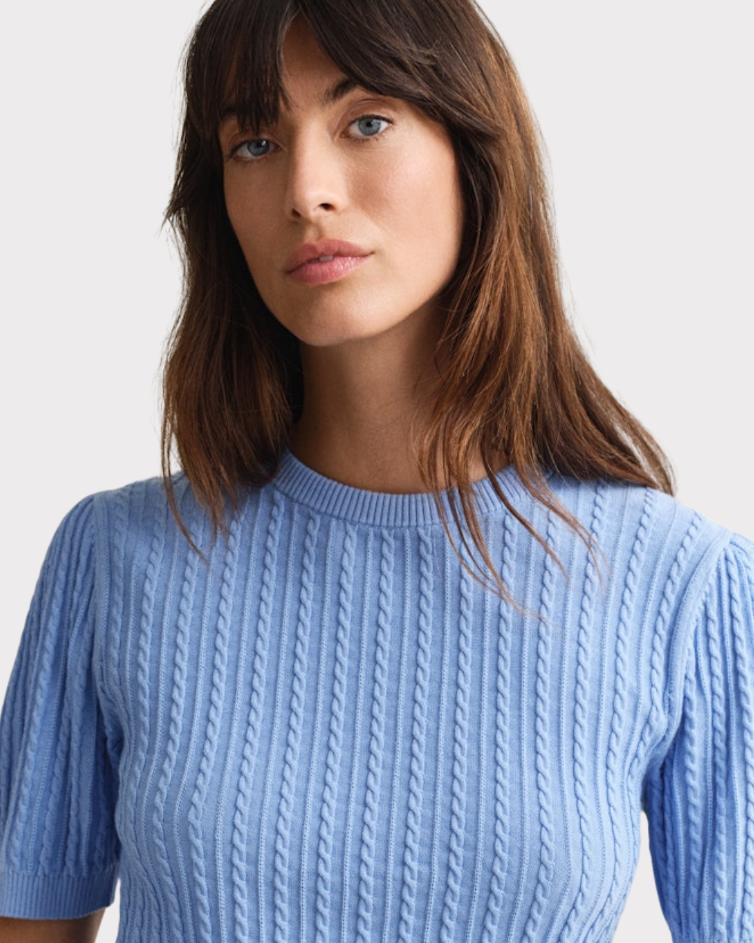 Cotton Cable C-Neck Ss-Genser-Gant-Aandahls