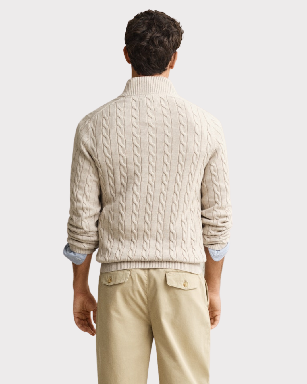 Cotton Cable Half Zip-Genser-Gant-Aandahls