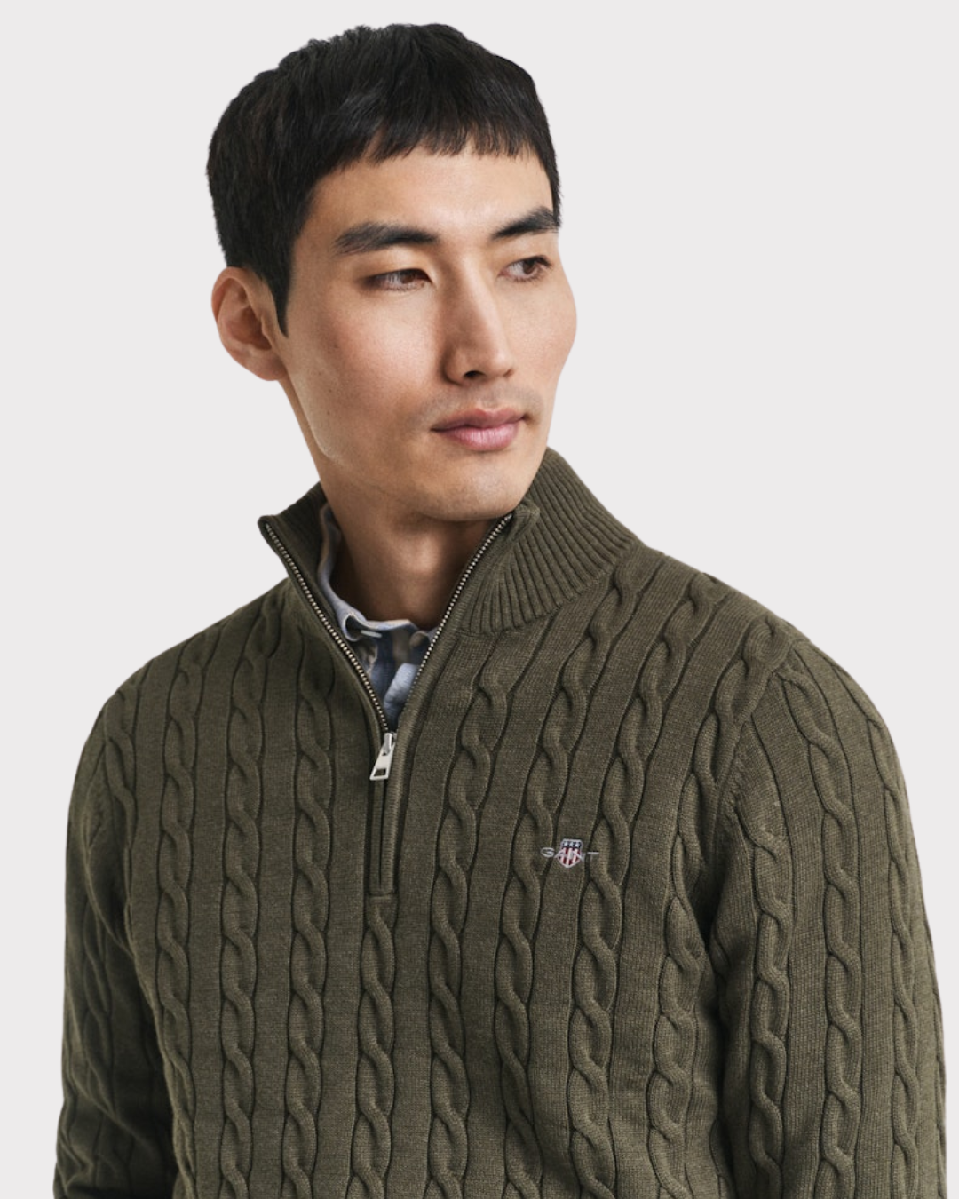 Cotton Cable Half Zip-Genser-Gant-Aandahls