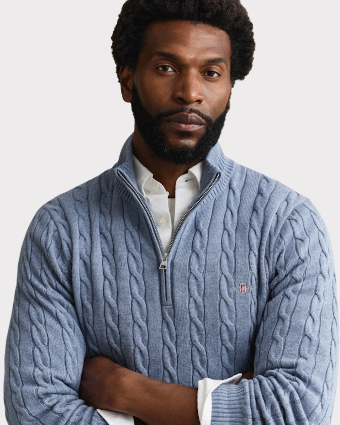 Cotton Cable Half Zip-Genser-Gant-Aandahls