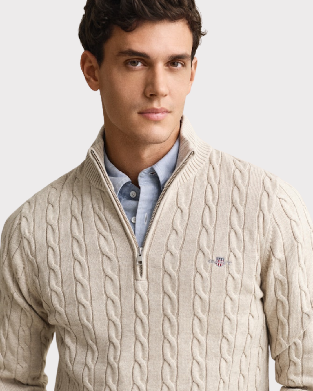Cotton Cable Half Zip-Genser-Gant-Aandahls
