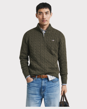 Cotton Cable Half Zip-Genser-Gant-Aandahls