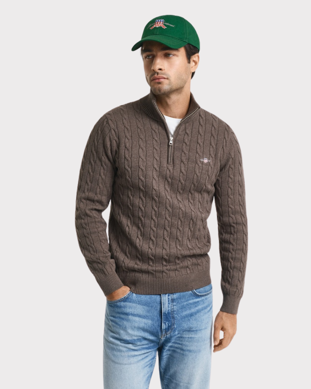 Cotton Cable Half Zip-Genser-Gant-Aandahls