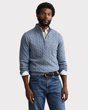 Cotton Cable Half Zip